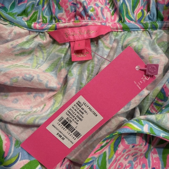 $198 NWT LILLY PULITZER MALONE MAXI DRESS FRENCHIE BLUE PINK TURTLEY IN LOVE L - Picture 9 of 12
